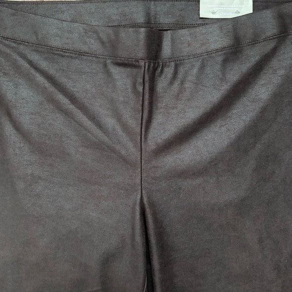 Chico's Faux Knit Suede Leggings Pants Basic Double Espresso Brown 3R or 16 - Picture 4 of 13